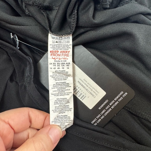 PrettyLittleThing .  Black Mesh Jumpsuit with Long Sleeves - Picture 6 of 7